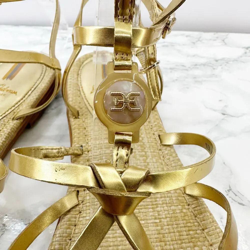 Sam Edelman 10.5 Gwen Gold Gladiator Sandal - Picture 6 of 9